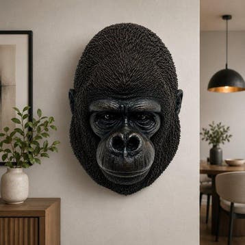 Wanddecoratie - Gorilla Head Wall Hanging Sculpture – 3D