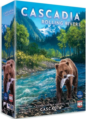 Cascadia - Rolling Rivers | AEG spellen - Dobbelspellen, Hobby en Vrije tijd, Gezelschapsspellen | Bordspellen, Verzenden, Nieuw