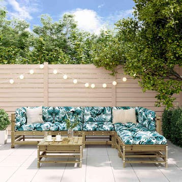 vidaXL 7-delige Loungeset geïmpregneerd grenenhout, Verzenden, Nieuw, 7 zitplaatsen, Loungeset