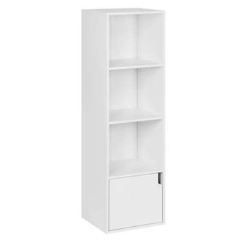 Staande Boekenkast met 4 Compartimenten – Kubus Kast Wit, Huis en Inrichting, Kasten | Boekenkasten, Minder dan 50 cm, Verzenden