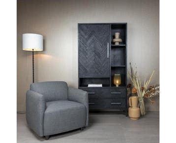 Tower Living Bradfort Fauteuil - fabric Montego 466 Grey, Ophalen of Verzenden, Nieuw