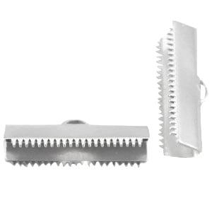 1 x DQ metaal lintklem 20 mm – oogje 1 mm – zilverkleur, Ophalen of Verzenden, Nieuw, Overige typen