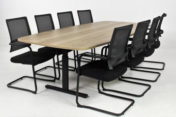 Vergadertafel BOOTVORMIG model, 260x120 cm natuur, Ophalen of Verzenden, Nieuw in verpakking, Bureau