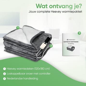 Heevey Elektrische Deken 2 Persoons (XXL) - Warmtedeken met, Ophalen of Verzenden, Zo goed als nieuw
