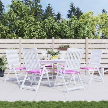 vidaXL Tuinstoelkussens 6 st 50x50x4 cm stof roze, Verzenden, Nieuw, Roze
