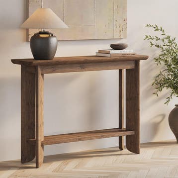 Massief Houten Console Tafel met 2 Lagen - Stijlvolle Sofa T, Huis en Inrichting, Tafels | Bijzettafels, Verzenden, Nieuw