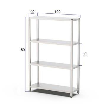 HCB Opbergrek - stelling - 100 x 40 x 180 cm - RVS, Verzenden, Nieuw in verpakking