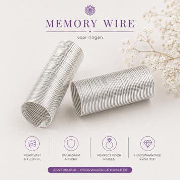 Memory wire voor ringen Ø 21 mm x 0,6 mm – ca. 40 wending, Ophalen of Verzenden, Nieuw, Draad