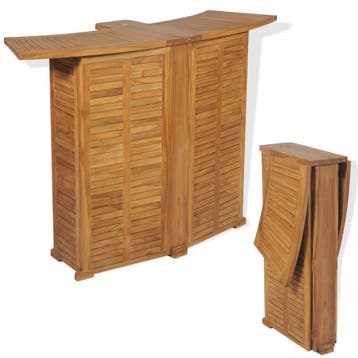 vidaXL Bartafel inklapbaar 155x53x105 cm massief teakhout, Verzenden, Nieuw, Teakhout