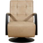 Leren draaifauteuil Mind - Kenia Taupe (taupe/bruin) -, Huis en Inrichting, Fauteuils, Nieuw, Ophalen of Verzenden, 50 tot 75 cm