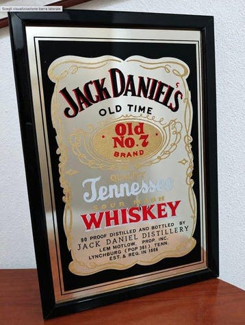 Jack Daniel’s – Old No. 7 - Spiegel - Glas, Hout - Kader