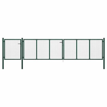 vidaXL Tuinpoort staal 500x75 cm groen, Verzenden, Nieuw