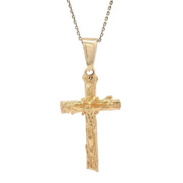 Gouden vintage kruis hanger met Jezus Christus 18 kt, Sieraden, Tassen en Uiterlijk, Kettinghangers, Ophalen of Verzenden, Nieuw