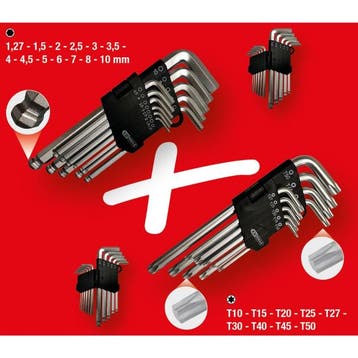 KS Tools Haakse Inbussleutelset + Torx-Sleutelset 22-Delig, Verzenden, Nieuw
