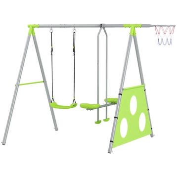 TRUUSK 4-in-1 Buitenschommelrek - Schommel, Glijbaan, Voetba, Verzenden, Nieuw