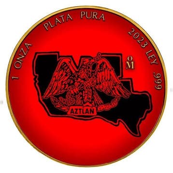 Mexico. 1 Onza 2023 1 oz Mexican Libertad Aztlán Flag 24k