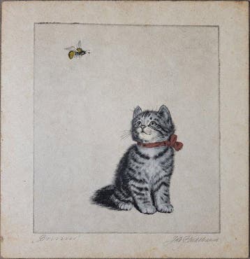 Meta Plückebaum (1876-1945) - Bsssssss (Kitten with a