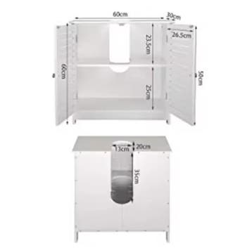 Smalle Witte Badkamerkast 60x30x58 cm – Praktische Onderkast, Verzenden, Nieuw