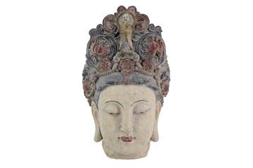 Decoratief beeldje BOEDDHAHOOFD 45 cm handgemaakt, Ophalen of Verzenden, Nieuw