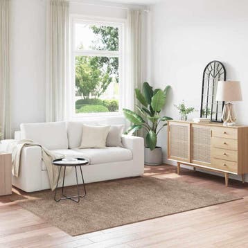 vidaXL Antislip Shaggy Tapijt Bruin 160 x 230 cm PP, Huis en Inrichting, Stoffering | Tapijten en Kleden, Verzenden, Nieuw, Bruin
