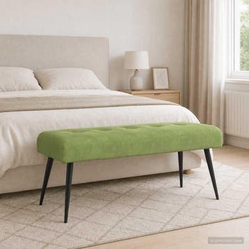 vidaXL Bank met knoopverstelling Lichtgroen 110 x 40 x 46 cm, Verzenden, Nieuw, Stof