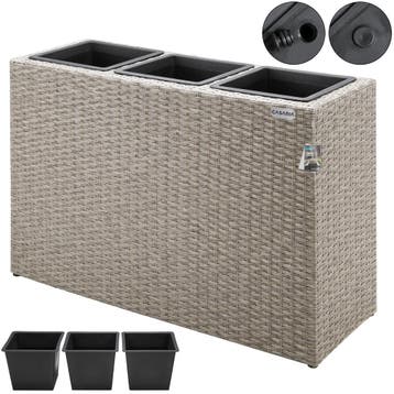 Polyrattan Bloempot Creme 83x30,5x60cm (Plantenbakken), Verzenden, Nieuw