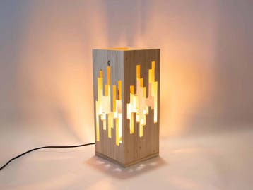 Kraterlamp - Gerecycled hout (Lampen, Stijl & Serie), Huis en Inrichting, Woonaccessoires | Overige, Ophalen of Verzenden, Nieuw