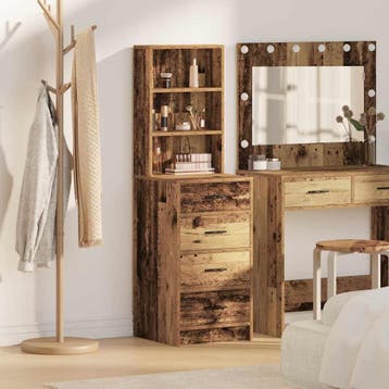 vidaXL Highboard Oud hout 40 x 41 x 135 cm Bewerkt hout, Minder dan 50 cm, Verzenden, Nieuw, Minder dan 100 cm