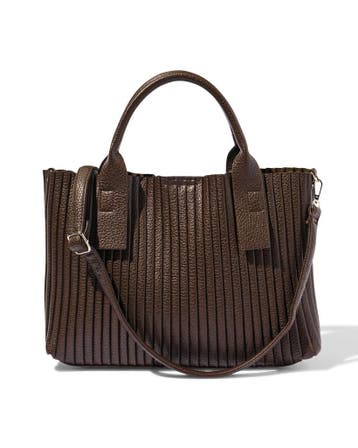 HEMA Shopper 37x9x26cm imitatieleer, Verzenden, Nieuw, Bruin