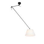 Hanglamp zwart met plisse kap 35cm crème - Blitz, Verzenden, Nieuw, Stof, Classic-antique