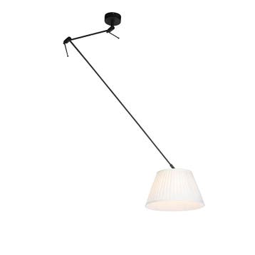 Hanglamp zwart met plisse kap 35cm crème - Blitz, Verzenden, Nieuw, Classic-antique