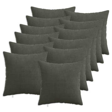 vidaXL Kussensloop 12 pcs HEERLEN Antracietkleurig 50 x 50, Verzenden, Nieuw
