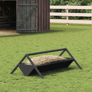 vidaXL Voederbak voor vee Zwart 111 x 76 x 38 cm 10 kg, Dieren en Toebehoren, Verzenden, Nieuw