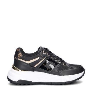 Guess Fonzi lage sneakers voor dames in het Zwart, Guess, Verzenden, Zwart, Nieuw