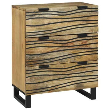 vidaXL Dressoir met lade Bruin 60 x 33.5 x 75 cm Massief, Verzenden, Nieuw, Overige houtsoorten, Minder dan 50 cm
