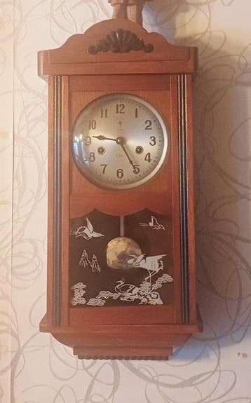 Regulateur wandklok - Vintage - Gegoten messing, Mahonie -