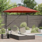 vidaXL Parasol Terracotta 294 x 294 x 248 cm Polyester en, Tuin en Terras, Parasols, Verzenden, Nieuw, 2 tot 3 meter