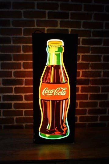 Coca-Cola – Verlichte reclamebord Overhuys – Echt neon – 80