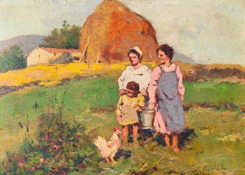 Cosimo Privato (1899 – 1971) - Scena campestre (1948), Antiek en Kunst