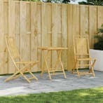 vidaXL 3-delige Bistroset bamboe, Tuin en Terras, Verzenden, Nieuw, Hout