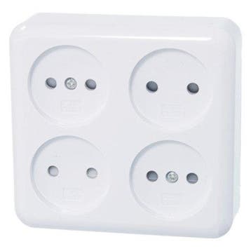 Plieger - Plieger Wandcontactdoos Opbouw Wit, Ophalen of Verzenden, Nieuw