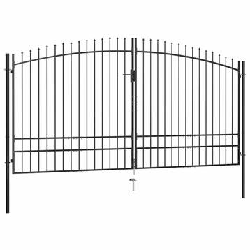 vidaXL Dubbele deur hekpoort Woerden met speerpunt 400x249,5, Verzenden, Nieuw