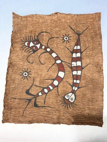 Rafe Sentani tapa-doek uit de jaren zestig - Maro - Dorp