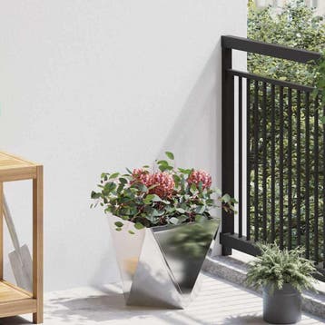 vidaXL Plantenbak Zilver 30 x 30 x 30 cm Roestvrij staal, Verzenden, Minder dan 60 cm, Nieuw, Metaal