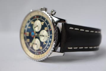 Horloge Breitling Navitimer 1992 Parrulla Aguila Limited, Leer, Staal, Breitling, Polshorloge
