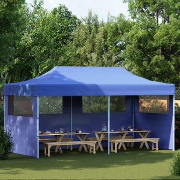 vidaXL Partytent 291 x 580 x 315 cm Blauw Oxford Stof, Verzenden, Nieuw, Partytent