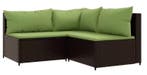3-Delige Bruin Wicker Tuinmeubelset - Groen, Verzenden, Nieuw