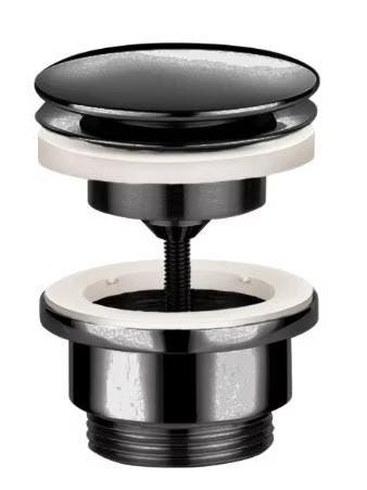 Luxe vaste afvoerplug 5/4 niet afsluitbaar, zwart chroom, Ophalen of Verzenden, Nieuw, Chroom, Bad