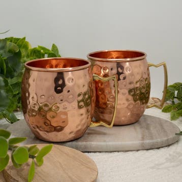 Puur koperen set ± 400 ml gehamerd, Ophalen of Verzenden, Nieuw