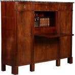 Brede Empire secretaire of bar met zijkasten ca 1810 in maho, Ophalen of Verzenden